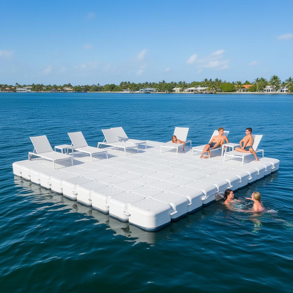 Pro floating jet ski dock for larger skis