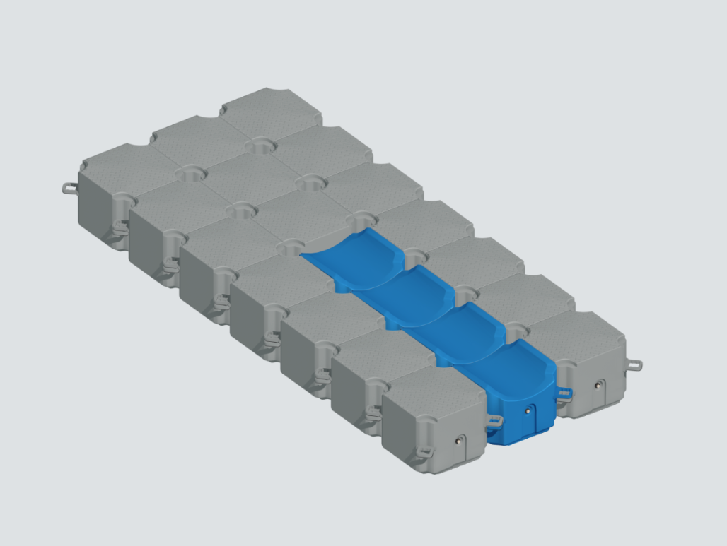 DockLife Classic floating jet ski dock, 11.5 by 5 ft, 21 cubes